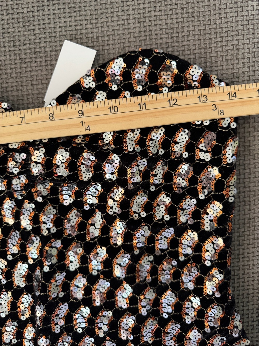 Sequin Bustier Smythe Black Art Deco Top Sweetheart 2 Paillette Bodice Holiday - Picture 6 of 9